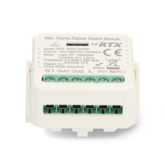 Tuya - безнапругове реле 12В/230В - ZigBee - Android/iOS додаток - RTX ZRS1-DCMR