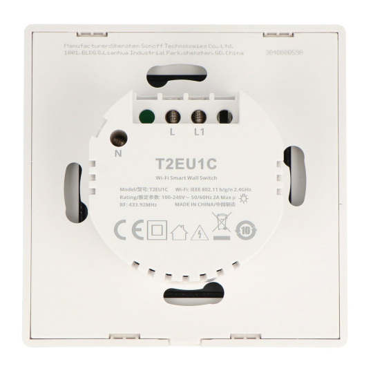Sonoff T2EU1C-TX - сенсорний настінний вимикач - WiFi - 1-кан