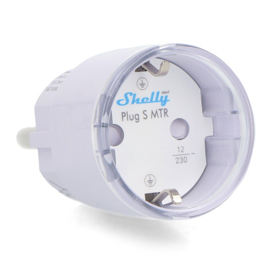 Shelly Plug S Gen3 - Розумна розетка Wi-Fi/Bluetooth/Matter з лічильником енергії - Біла