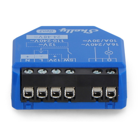 Shelly 1 Gen3 - Реле 12V/24V-48VDC/240VAC WiFi/Bluetooth 16A - Додаток для Android/iOS