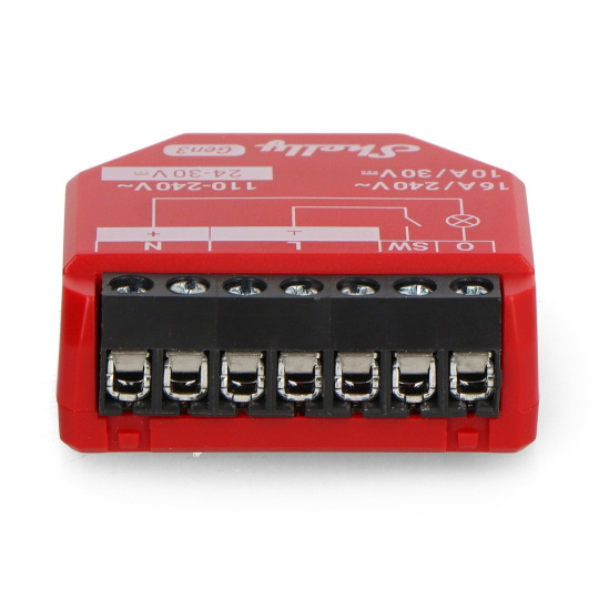 Shelly 1PM Gen3 - 1 реле AC 110-240V, DC 24-30V, WiFi/Bluetooth 16A - вимірювання енергії - додаток для Android/iOS