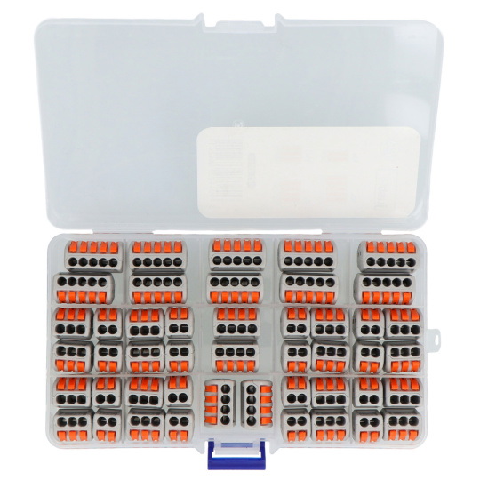 Комплект 2/3/4/5-контактных электрических разъемов 32A/250V - оранжевые - 46 шт. - justPi