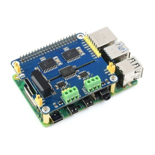 Розширювальний HAT CAN - 2-канальний ізольований розширювальний HAT CAN для Raspberry Pi - MCP2515 + SI65HVD230 - Waveshare 17912