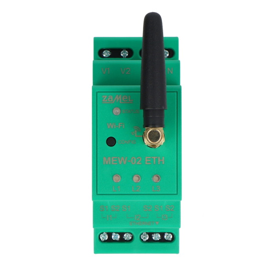 Zamel Supla MEW-02 ETH - 3F+N WiFi монітор споживання електроенергії - 3x трансформатор SC-16 100A