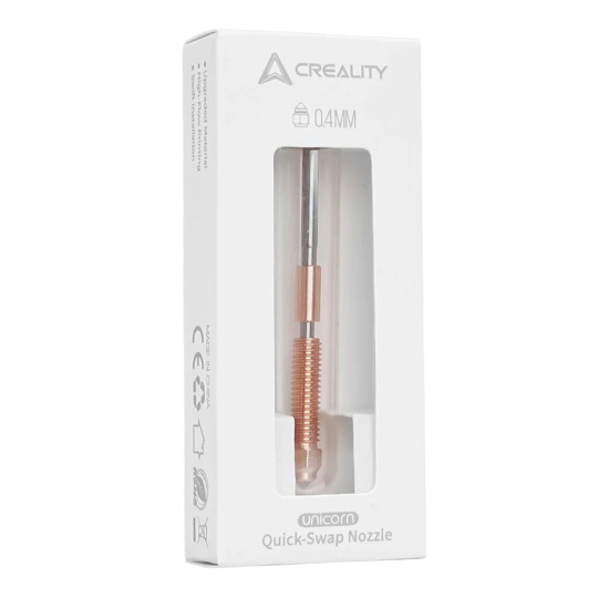 Швидкозмінна насадка Creality Unicorn 0,4 мм - 1,75 мм з ниткою - титан, мідь та загартована сталь