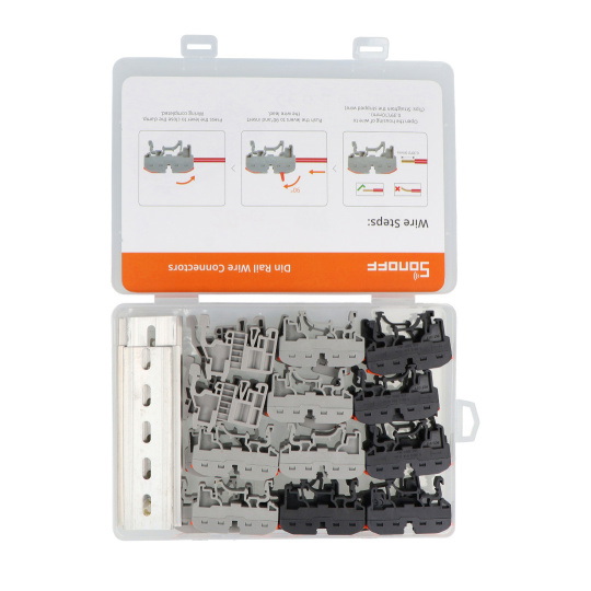 Набір 1-контактних швидкороз'ємних з'єднувачів Sonoff для DIN-рейки - 20 шт.