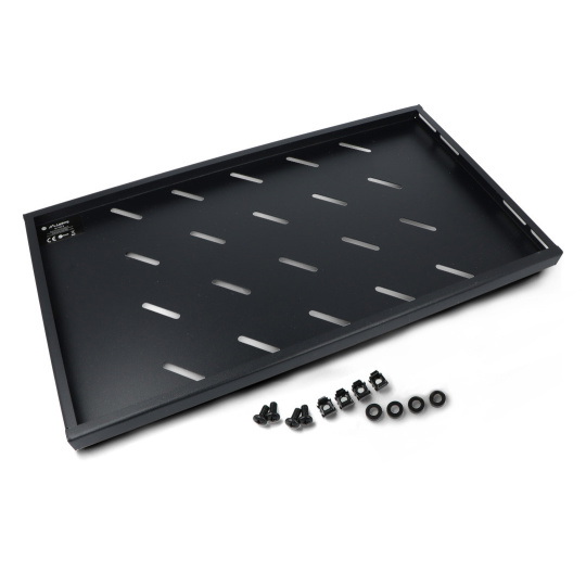 Полиця для серверних шаф 19'' 450мм - 1U/486x270мм/до 120кг - чорна - Lanberg AK-1001-B