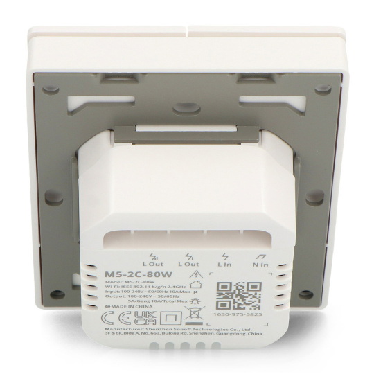 Sonoff M5-2C-80W - Розумний настінний вимикач Wi-Fi/Matter - 2-канальний - білий