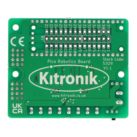 Робототехнічна плата Kitronik - контролер на 4 двигуни та 8 сервоприводів - 3-10.8 В - для Raspberry Pi Pico - Kitronik 5329