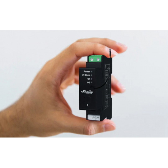 Shelly Qubino Wave Pro Shutter - 2-канальне Z-Wave реле з вимірювачем потужності для DIN-рейки