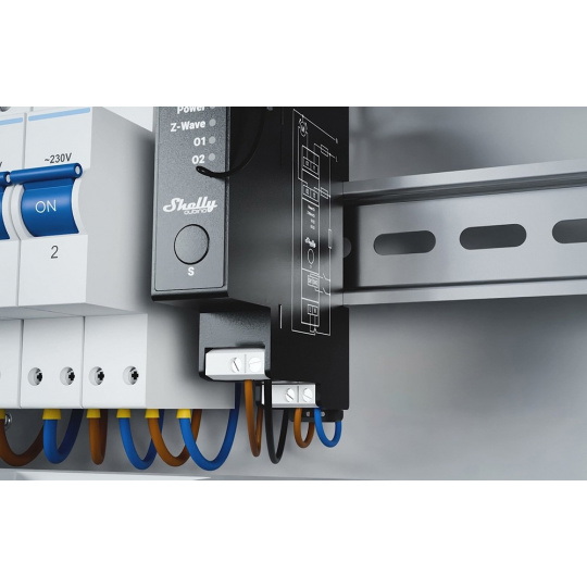 Shelly Qubino Wave Pro Shutter - 2-канальне Z-Wave реле з вимірювачем потужності для DIN-рейки