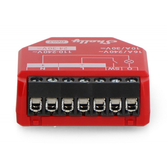 Shelly 1PM Gen3 - 1-канальне реле/контролер прихованого монтажу - WiFi/Bluetooth з вимірюванням енергії - додаток для Android/iOS