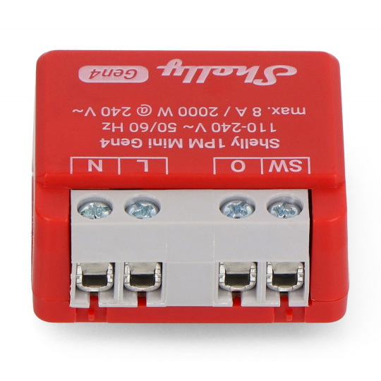 Shelly 1 PM Mini Gen4 - реле 240 В/8 А WiFi/Bluetooth/ZigBee/Matter - додаток для Android/iOS