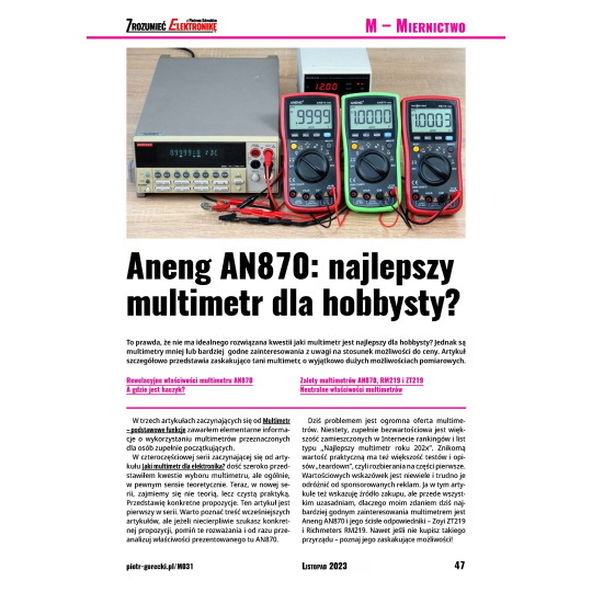 Розуміння електроніки (11/2023) – щомісячне, цифрове видання