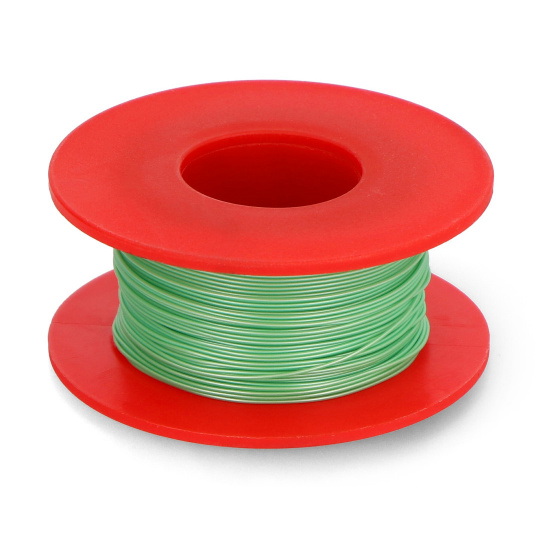 Монтажний кабель Kynar з посрібленої міді - 0,25 мм/AWG 30 - зелений - 50 м