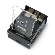 Obudowa do Raspberry Pi 4B z regulowanym mocowaniem na kamerę - czarna