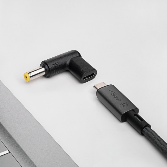 Адаптер USB Type-C на DC 5,5/2,5 мм - Універсальний штекер живлення - Akyga AK-ND-C01