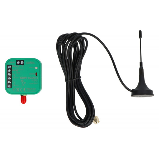 Zamel Supla SBW-02/ANT - 2-канальний двонаправлений WiFi контролер воріт 12V/24V із зовнішньою антеною - додаток для Android/iOS