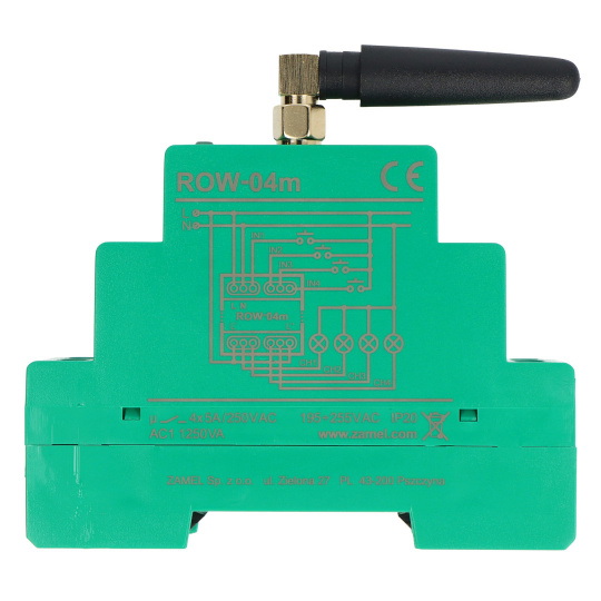 Zamel Supla ROW-04M - 4-канальне WiFi реле 230V - додаток для Android/iOS