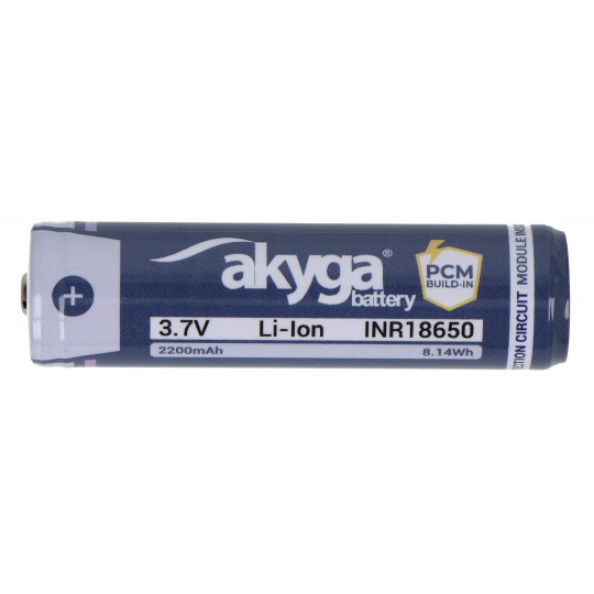 18650 Літій-іонний акумулятор Akyga INR18650-22M-PCM 3.7V/2200mAh із захистом