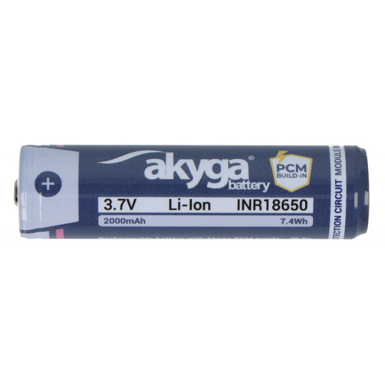 18650 Літій-іонний акумулятор Akyga INR18650-20M-PCM 3.7V/2000mAh із захистом