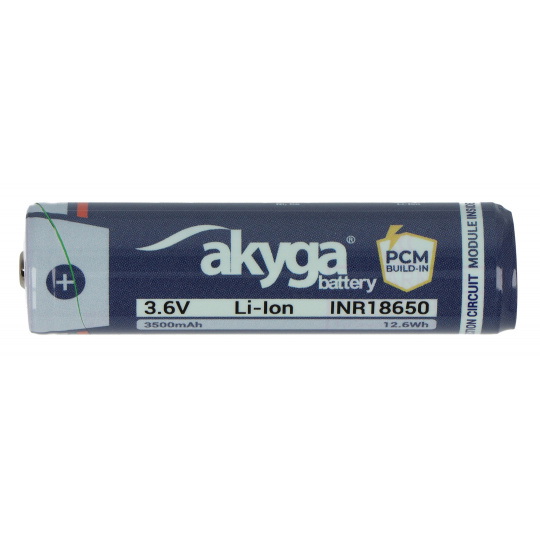 18650 Літій-іонний акумулятор Akyga INR18650-35M-PCM 3.6V/3500mAh із захистом