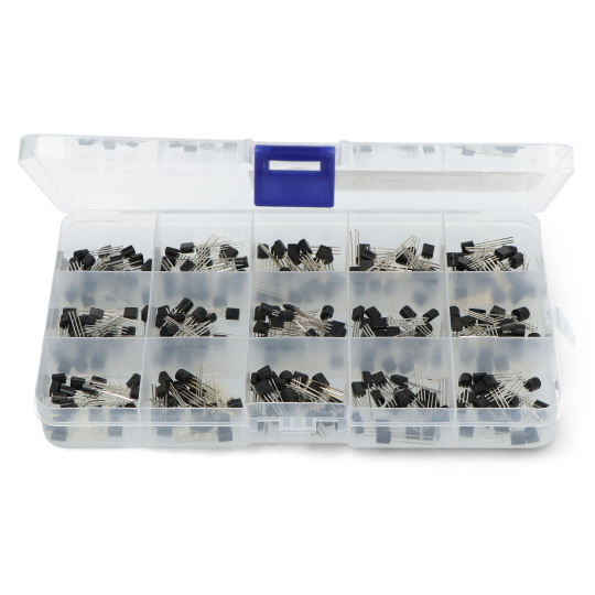 Набір біполярних транзисторів NPN та PNP TO-92 - 15 номіналів - E49 - 300 шт. - justPi