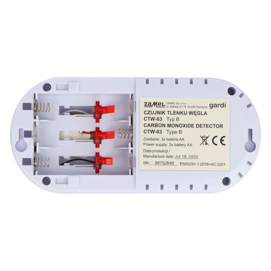 Детектор чадного газу на батарейках - Zamel Gardi CTW-03