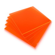 Plexi fluo pomarańczowa wylewana - 3mm - 200x200mm - 5szt.
