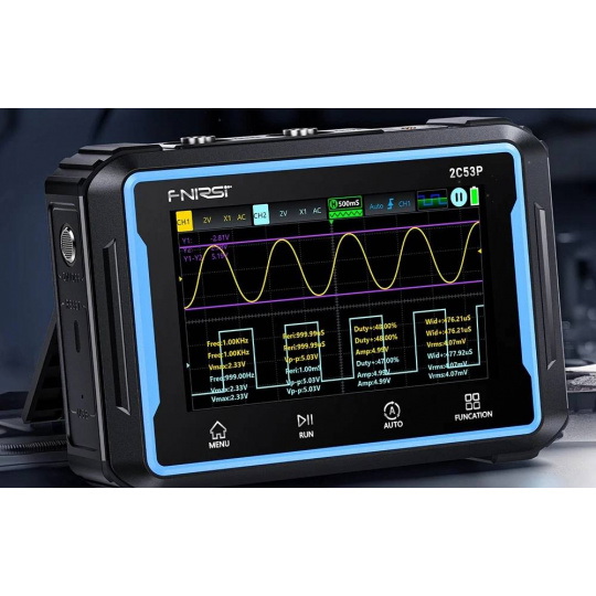 Портативний осцилограф FNIRSI 2C53P 3-в-1 з мультиметром і генератором сигналу 50 МГц, 2 канали