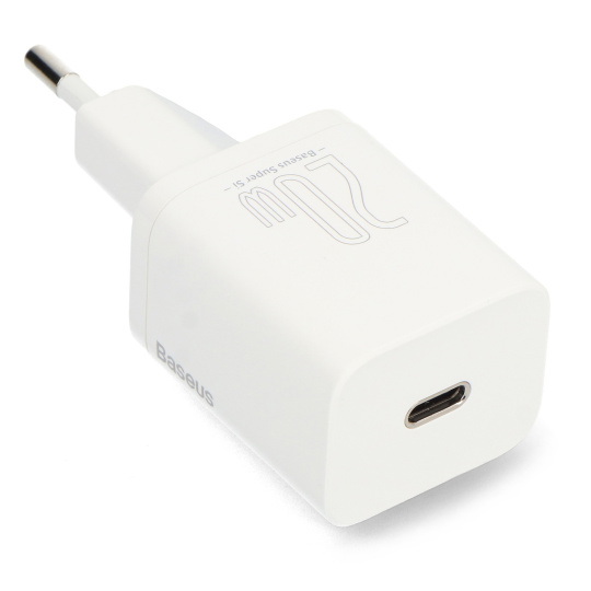 Блок живлення Baseus Super Si Quick Charger USB-C - 5V/3A 20W - білий