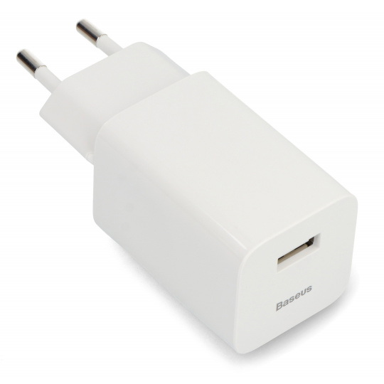 Швидкий зарядний пристрій Baseus Charging Quick Charging USB-A - 3.6-8V/3A 24W - білий
