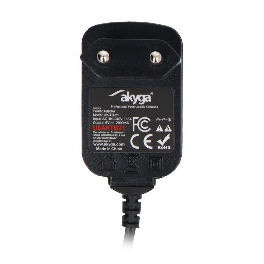 Імпульсний блок живлення Akyga AK-TB-21 5V/2A 10W - вилка DC 2.5/0.7mm