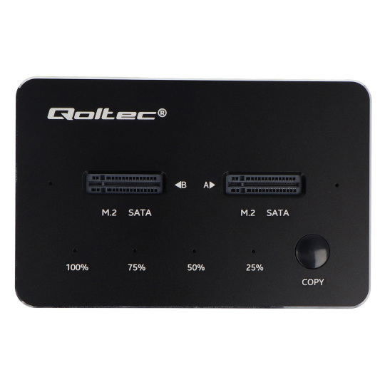 Док-станция для двух SSD-накопителей M.2 SATA NGFF — USB Type-C — Qoltec 50310