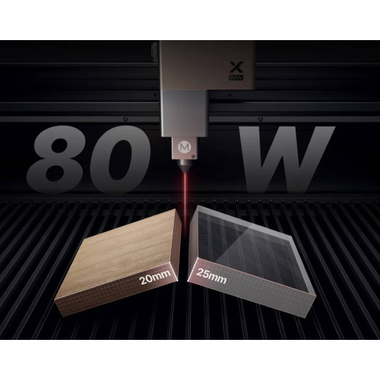 xTool P3 — лазерный резак и гравировальный станок CO2 мощностью 80 Вт — универсальный комплект.