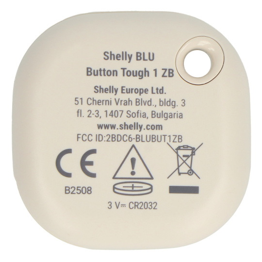 Кнопка активации сцен и действий Shelly BLU Button Tough 1 ZB - Bluetooth/ZigBee - цвет слоновой кости