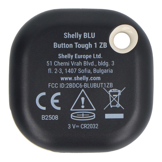 Кнопка активации сцен и действий Shelly BLU Button Tough 1 ZB - Bluetooth/ZigBee - черная