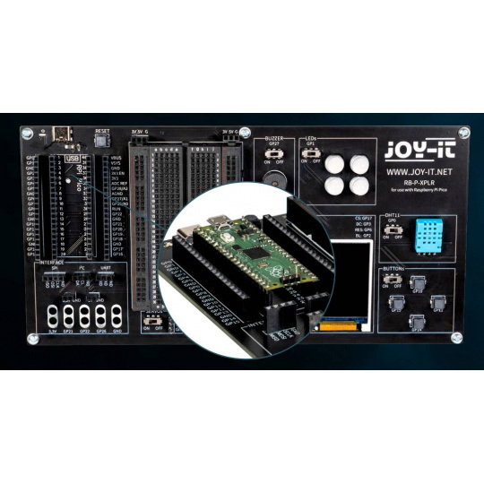 Плата Explorer Board — образовательная и прототипная плата для Raspberry Pi Pico/Pico W — Joy-IT RB-P-XPLR