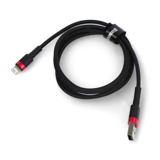 Кабель Baseus Cafule USB A - Lightning, черно-красный, 1 м