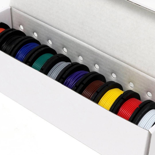 Комплект проводов 22AWG — различных цветов — 7,6 м x 10 шт.