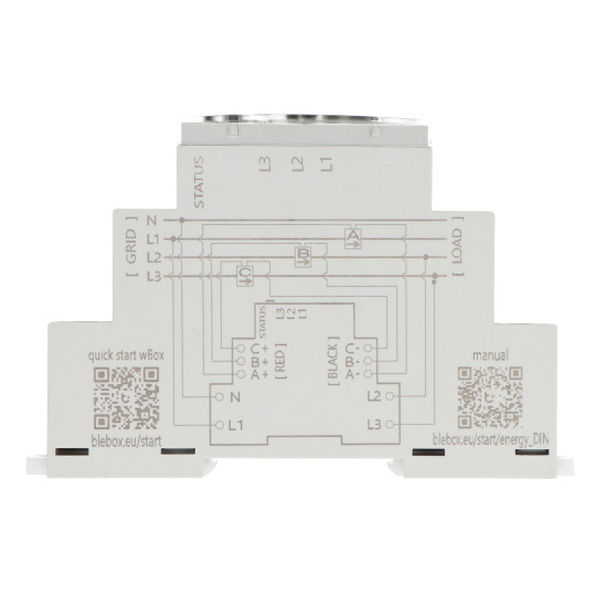 BleBox energyMeter DIN — однофазный/трехфазный двунаправленный Wi-Fi счетчик электроэнергии