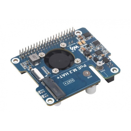 PoE M.2 HAT+ - PCIe-адаптер для NVMe M.2 накопителей с поддержкой PoE - для Raspberry Pi 5 - Waveshare 28411