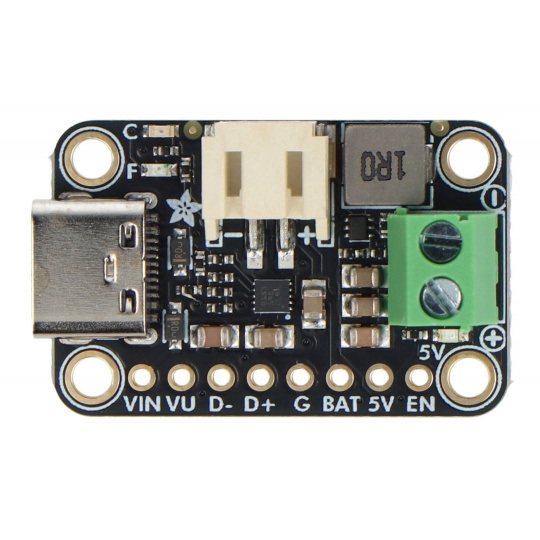 Модуль заряджання акумулятора Li-Pol/Li-Ion 5V bq25185 USB Type-C/DC/сонячна панель - Adafruit 6106