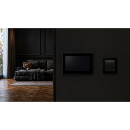 BleBox framePanelM — настенная рама для экрана/панели управления BleBox controlPanelM — черная.