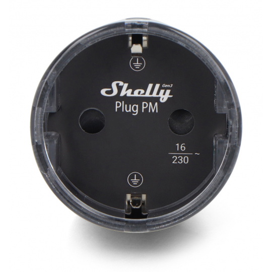 Shelly Plug PM Gen3 — Умная розетка с Wi-Fi/Bluetooth и счетчиком электроэнергии — Черная