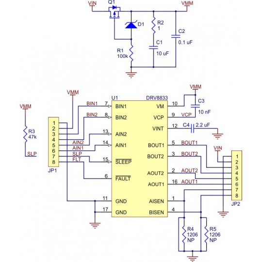 DRV8833 - двоканальний контролер двигуна 10.8V / 1.2A - Pololu 2130