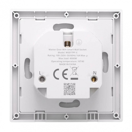 Sonoff WS01TPF-E — Умная настенная розетка WiFi/Matter — Тип F — 16 А 4000 Вт
