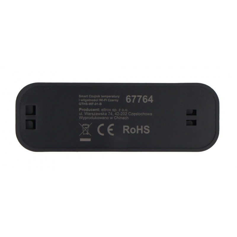 Tuya - czujnik temperatury i wilgotności - WiFi - czarny - Gise GTHS-WF-01-B