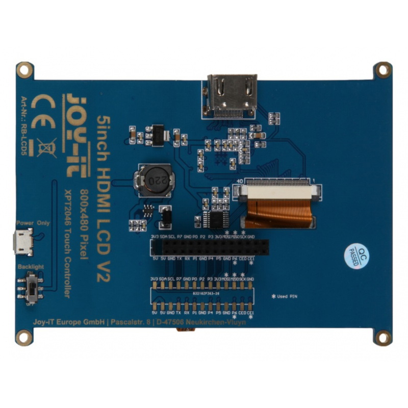 Wyświetlacz dotykowy 800x480px do Raspberry Pi - Joy-IT RB-LCD-5 5''