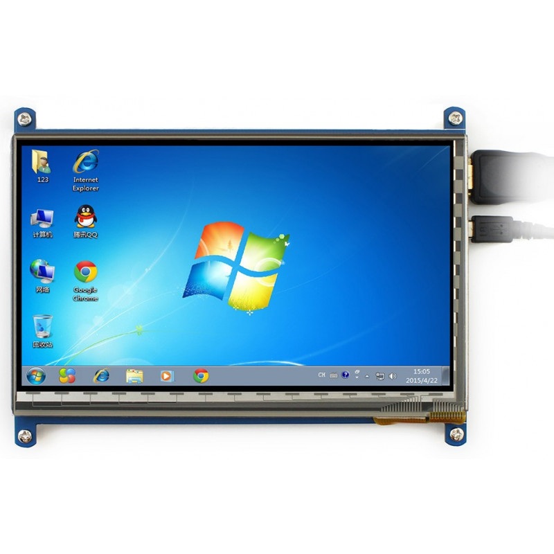 Ekran dotykowy pojemnościowy TFT 7" 800x480px HDMI + USB dla Raspberry Pi 2/B+
